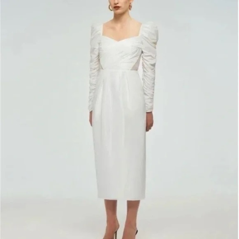 Self-Portrait White Long Sleeve Dress